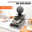 VEVOR Commercial Waffle Maker, 1 Piece per Batch, 1300W Round Waffle Iron, Non-Stick Waffle Baker Machine with 122-572? / 50-300? Temp Range Teflon-Coated Baking Pans Stainless Steel Body, 120V