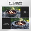 VEVOR Fire Pit Ring Round 44 Inch Outer Steel Liner DIY Campfire Ring Firepit