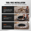 VEVOR Fire Pit Ring Round 44 Inch Outer Steel Liner DIY Campfire Ring Firepit