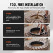 VEVOR Fire Pit Ring Round 35 Inch Outer Steel Liner DIY Campfire Ring Firepit