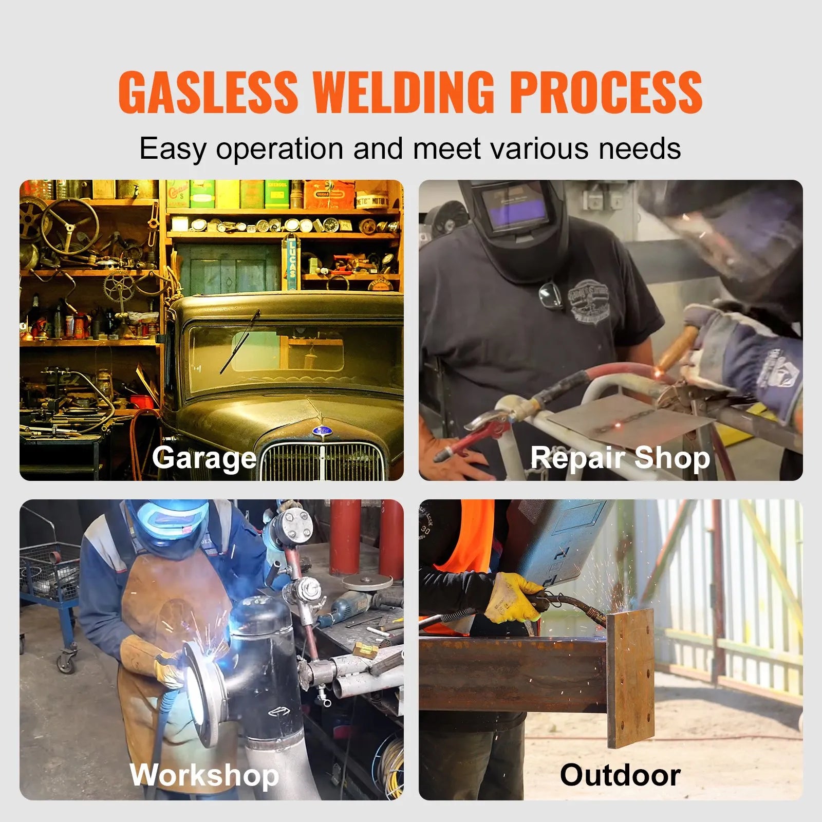 VEVOR Flux Core Welding Wire, E71T-GS 0.035-inch 10LBS, Gasless Mild Steel MIG Welding Wire with Low Splatter for All Position Arc Welding and Outdoor Use