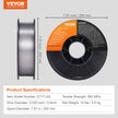 VEVOR Flux Core Welding Wire, E71T-GS 0.035-inch 10LBS, Gasless Mild Steel MIG Welding Wire with Low Splatter for All Position Arc Welding and Outdoor Use