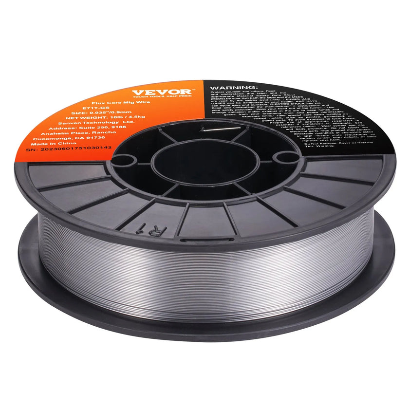 VEVOR Flux Core Welding Wire, E71T-GS 0.035-inch 10LBS, Gasless Mild Steel MIG Welding Wire with Low Splatter for All Position Arc Welding and Outdoor Use