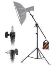 VEVOR Air Cushioned Aluminum Photography Light Stand with Boom Arm Adjustable