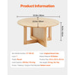VEVOR Rattan Coffee Table Round Wood Coffee Table Single Tier for Living Room