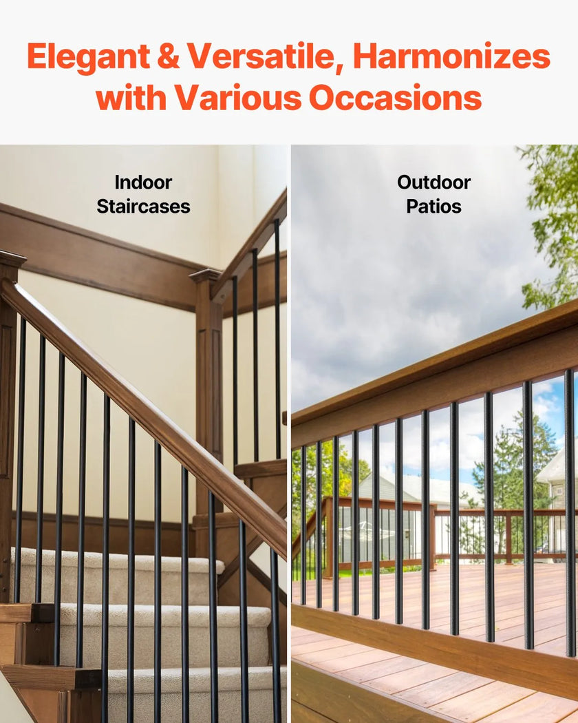 VEVOR Staircase Balusters 51 Pack 32 In Aluminum Spindles with Screws/Rail Caps