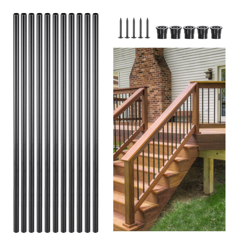 VEVOR Staircase Balusters 51 Pack 32 In Aluminum Spindles with Screws/Rail Caps
