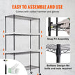 VEVOR Storage Shelving Unit with Wheels, 4-Tier Adjustable, 700 lbs Capacity, Heavy Duty Garage Shelves Metal Organizer Wire Rack, Black, 47.2