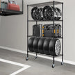 VEVOR Storage Shelving Unit with Wheels, 4-Tier Adjustable, 700 lbs Capacity, Heavy Duty Garage Shelves Metal Organizer Wire Rack, Black, 47.2