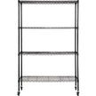 VEVOR Storage Shelving Unit with Wheels, 4-Tier Adjustable, 700 lbs Capacity, Heavy Duty Garage Shelves Metal Organizer Wire Rack, Black, 47.2