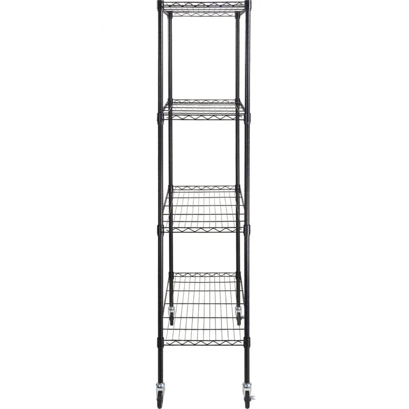 VEVOR Storage Shelving Unit with Wheels, 4-Tier Adjustable, 700 lbs Capacity, Heavy Duty Garage Shelves Metal Organizer Wire Rack, Black, 47.2