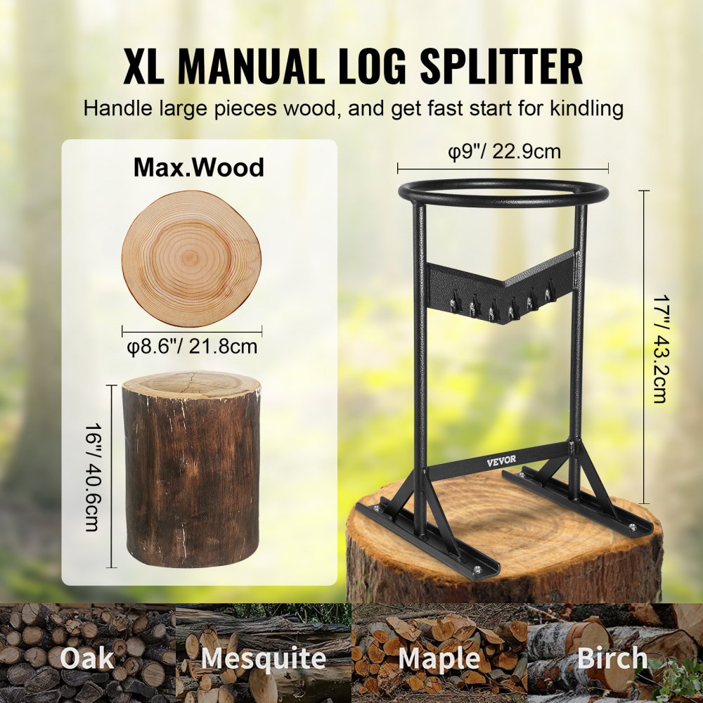 VEVOR Wood Splitter, XL Log Splitter for 8.6