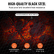 VEVOR X-Marks Fire Pit Grill Grate, Round Cooking Grate, Heavy Duty Steel Campfire BBQ Grill Grid with Handle and Support X Wire, Portable Camping Cookware for Outside Party & Gathering, 30 Inch Black