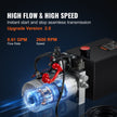 VEVOR Hydraulic Pump, 8 Quart Hydraulic Power Unit, Double Acting Dump Trailer Pump, 0.91 GPM Flow Rate, 3200 PSI Max Relief Pressure, DC 12V Hydraulic Pump for Dump Trailer Car Lifting