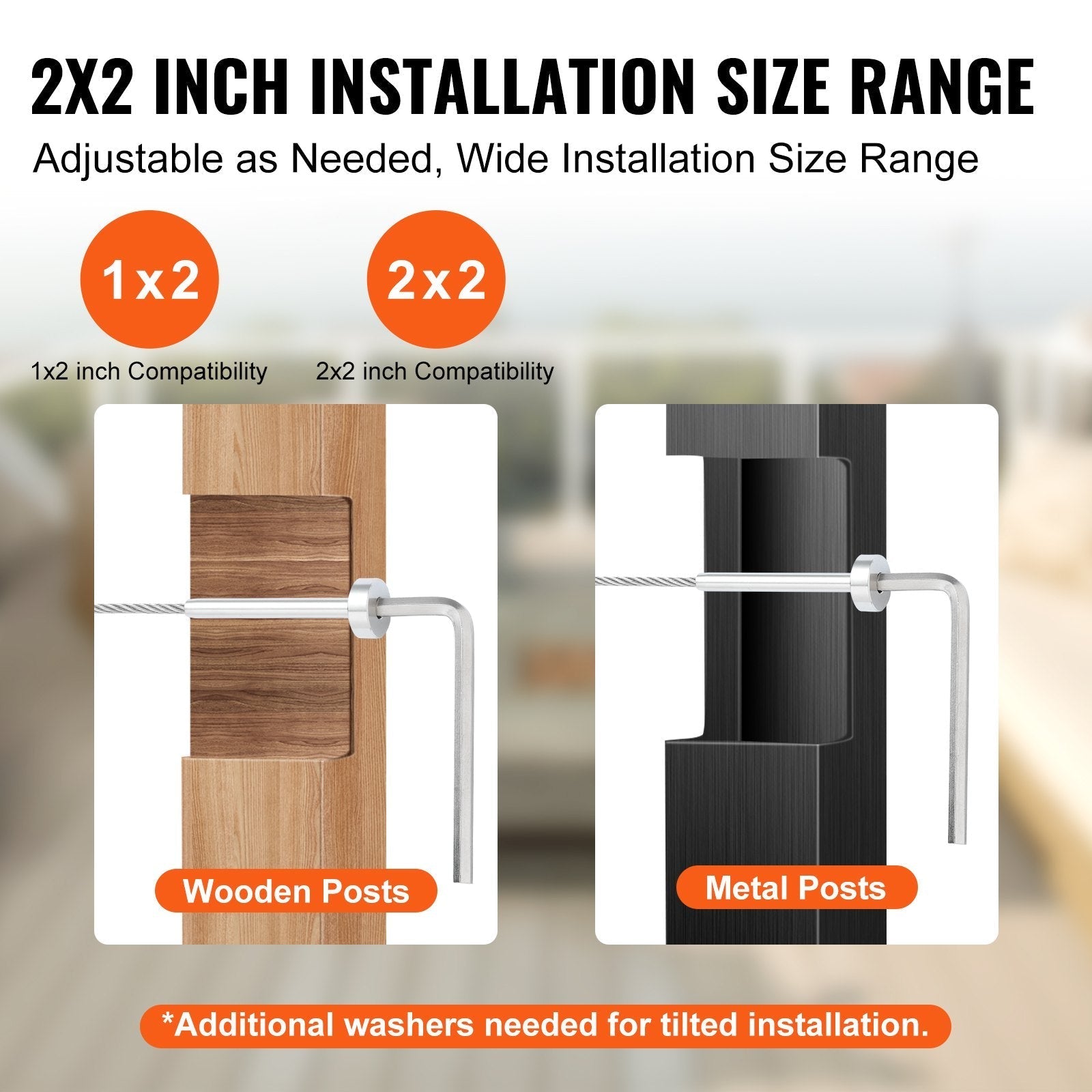 VEVOR 20 Pack Invisible Cable Railing kit, T316 Stainless Steel 1/8