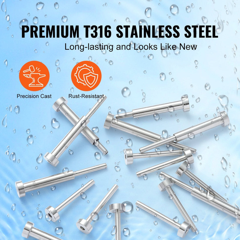 VEVOR 20 Pack Invisible Cable Railing kit, T316 Stainless Steel 1/8
