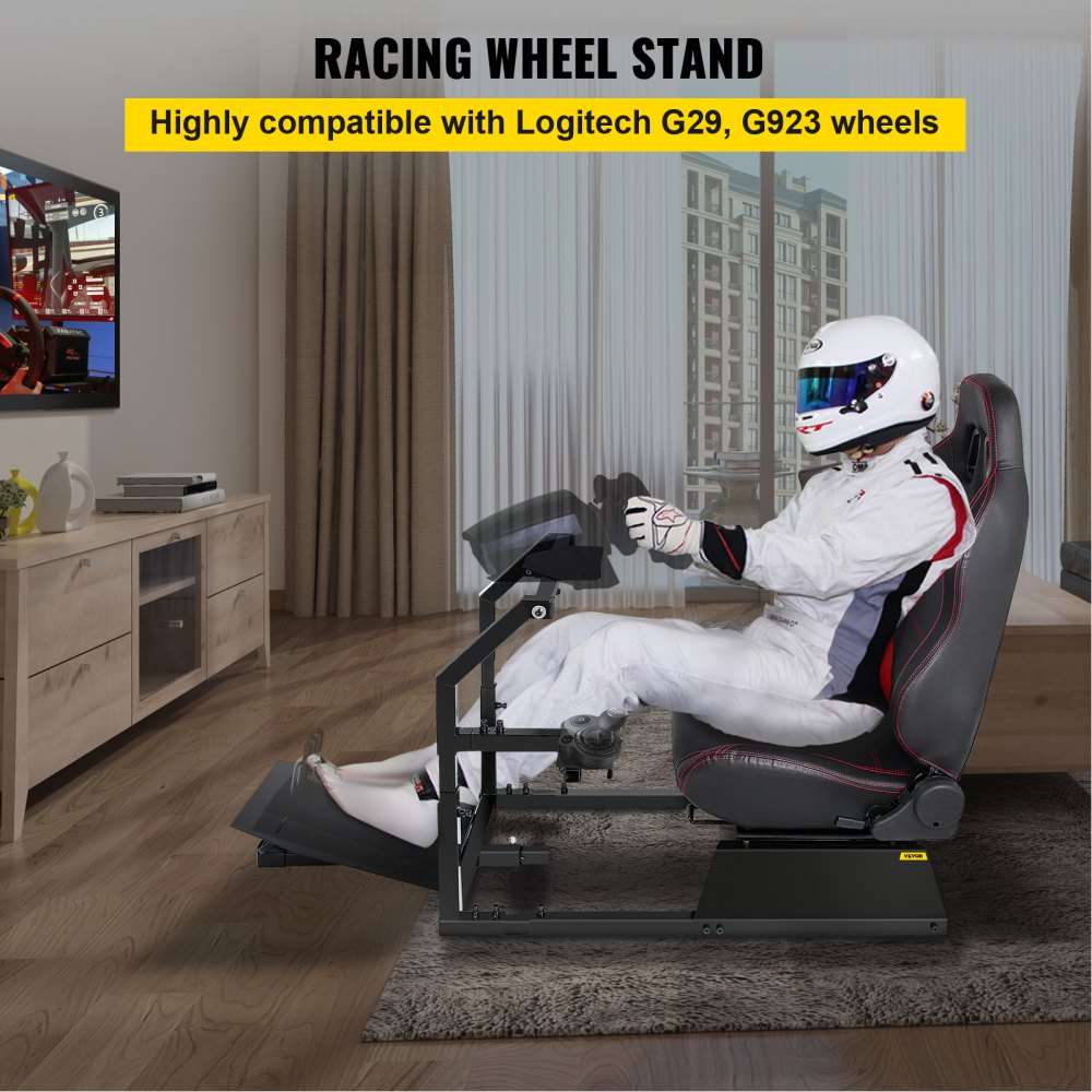 Racing Simulator Cockpit Gaming Chair W/ Stand For Logitech G920 G29 Ps3 Xbox360