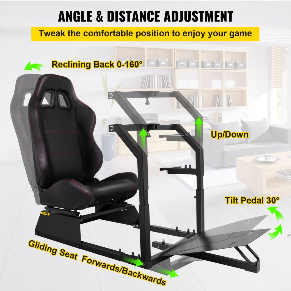 Racing Simulator Cockpit Gaming Chair W/ Stand For Logitech G920 G29 Ps3 Xbox360