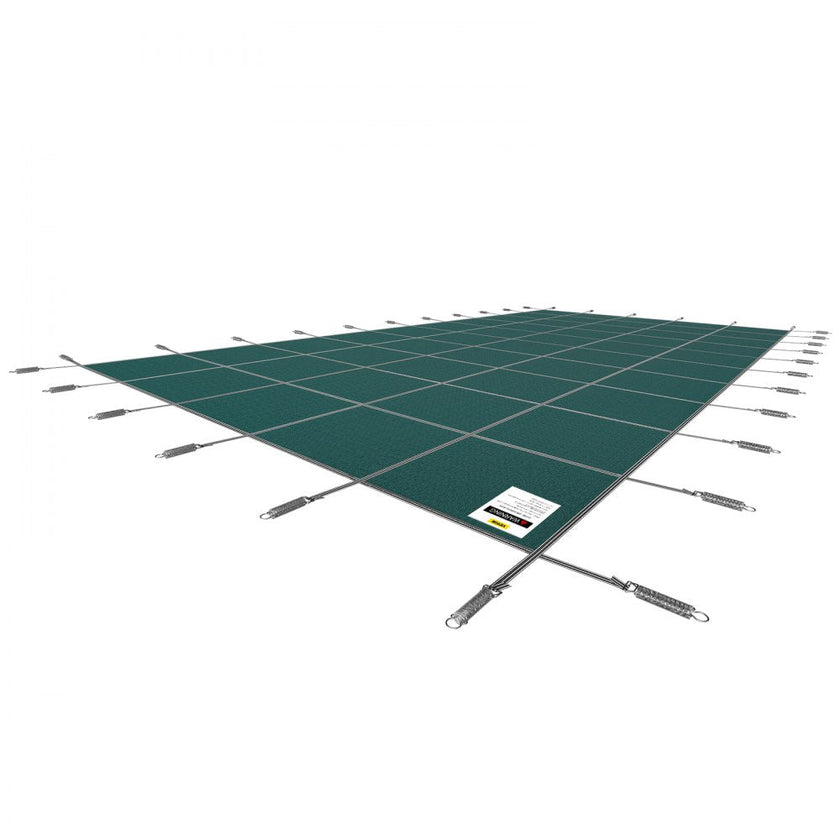 VEVOR Pool Safety Cover Fits 16x32ft Rectangle Inground Safety Pool Cover Green Mesh Solid Pool Safety Cover for Swimming Pool Winter Safety Cover