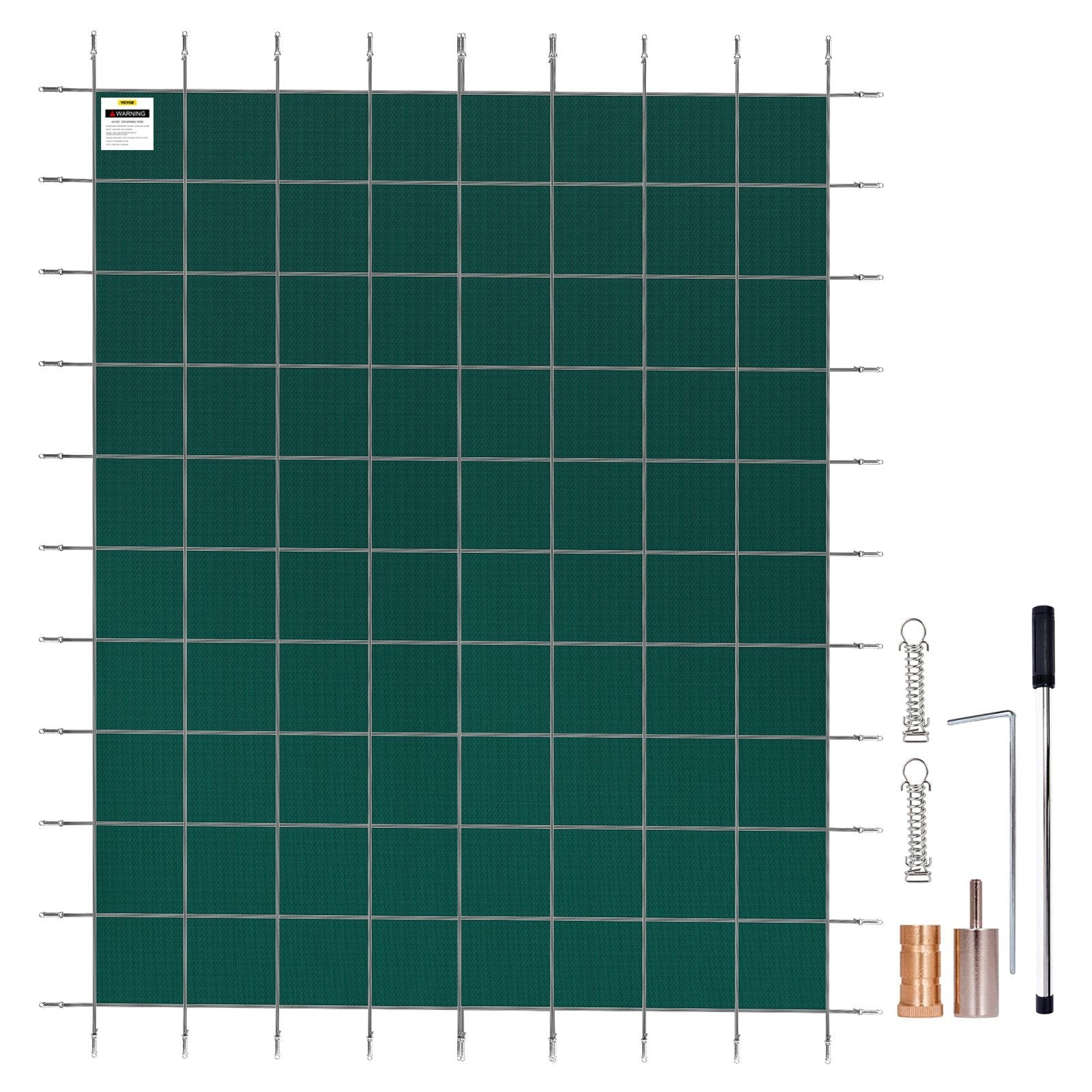 VEVOR Pool Safety Cover 16x40 ft, Inground Pool Cover Fit for PP Material, Rectangle Inground Safety Pool Cover Green, Mesh Solid Pool Safety Cover for Swimming Pool Winter Safety Cover