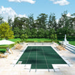 VEVOR Pool Safety Cover Fits18x36ft Inground Safety Pool Cover Green Mesh with 4x8ft Center End Steps Solid Pool Safety Cover for Swimming Pool Winter