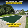 VEVOR Pool Safety Cover Fits 20x40ft Rectangle Inground Safety Pool Cover Green Mesh Solid Pool Safety Cover for Swimming Pool Winter Safety Cover
