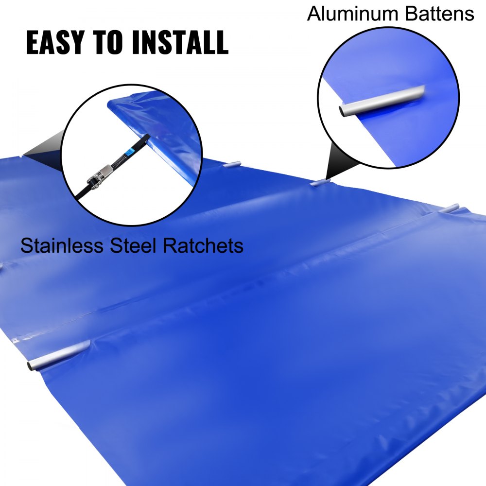 VEVOR Pool Safety Cover, 10.5x20 ft In-ground Pool Cover, Blue In-ground Pool Cover, PVC Pool Covers Rectangular Solid Safety Pool Cover with Aluminum Battens for Swimming Pool Winter Protection Cover