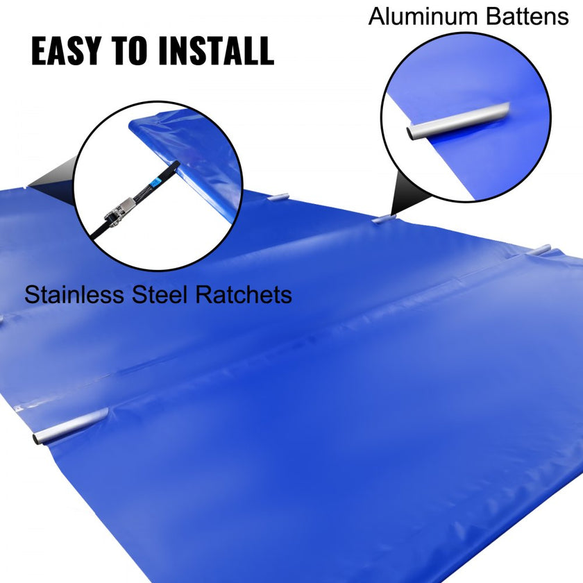 VEVOR Pool Safety Cover, 10.5x20 ft In-ground Pool Cover, Blue In-ground Pool Cover, PVC Pool Covers Rectangular Solid Safety Pool Cover with Aluminum Battens for Swimming Pool Winter Protection Cover