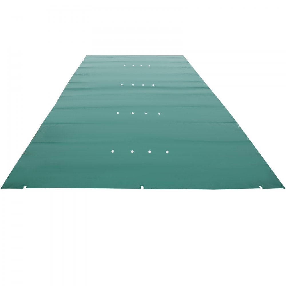 VEVOR Pool Safety Cover, 11.5x19.6 ft In-ground Pool Cover, Green PVC Pool Covers, Rectangular Safety Pool Cover In-ground Cover Solid Safety Pool Cover for Swimming Pool Winter Protection Cover