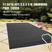 VEVOR Pool Safety Cover, 11.5x16 ft In-ground Pool Cover, Black In-ground Pool Cover, PVC Pool Covers Rectangular Safety Pool Cover Solid Safety Pool Cover for Swimming Pool Winter Protection Cover