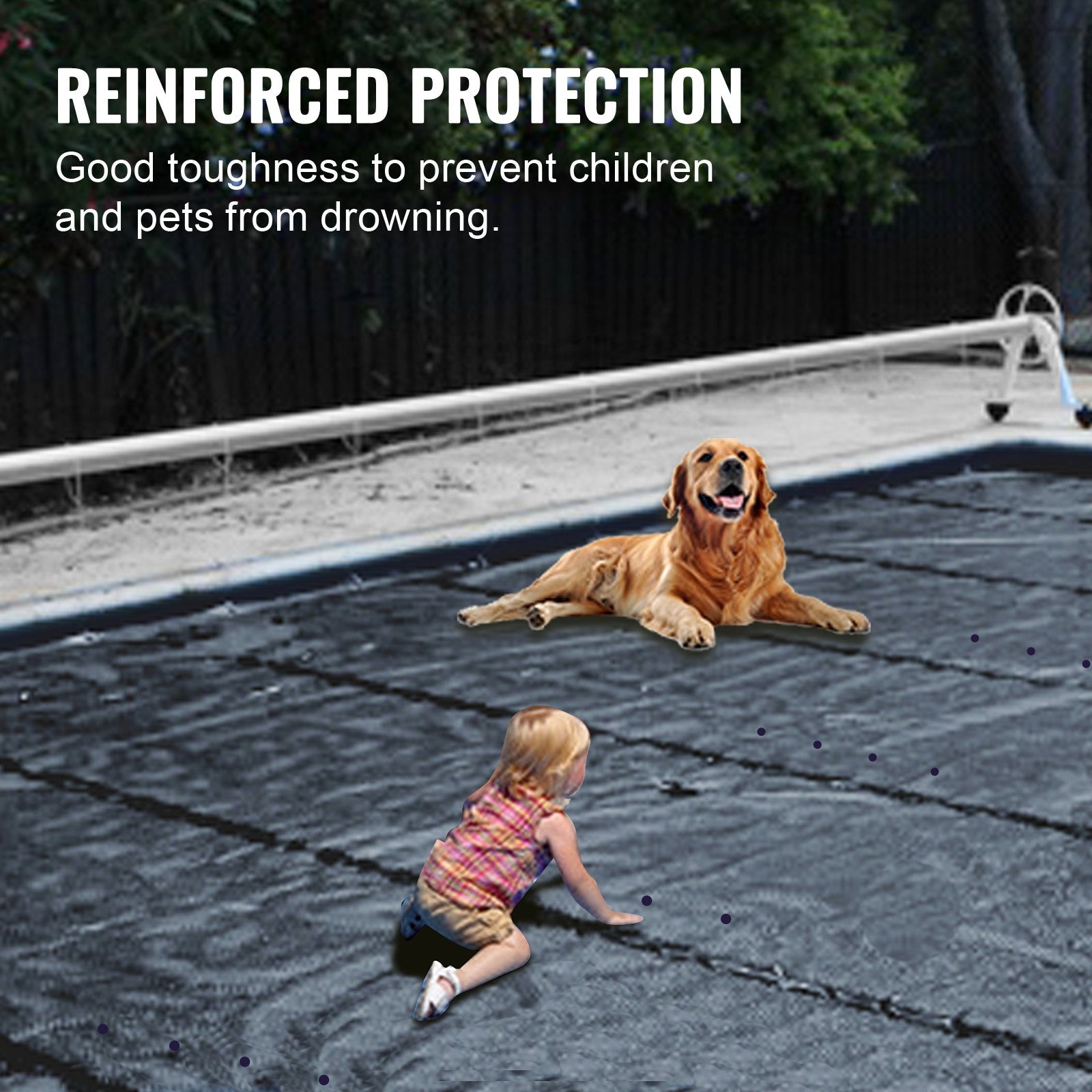 VEVOR Pool Safety Cover, In-ground Pool Cover 13x23 ft, PVC Safety Pool Cover