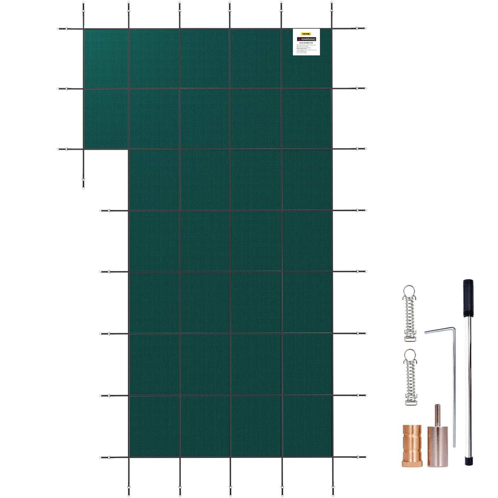 VEVOR Inground Pool Safety Cover Winter Pool Cover 18 x 34 ft with Left Step