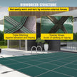 VEVOR Inground Pool Safety Cover Winter Pool Cover 16 x 30 ft with Anchor Tools