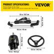 VEVOR Hydraulic Boat Steering Kit, 300HP Hydraulic Steering Kit Helm Pump, Hydraulic Outboard Steeing Kit with 14 Feet Hydraulic Steering Hose for Boat Steering System