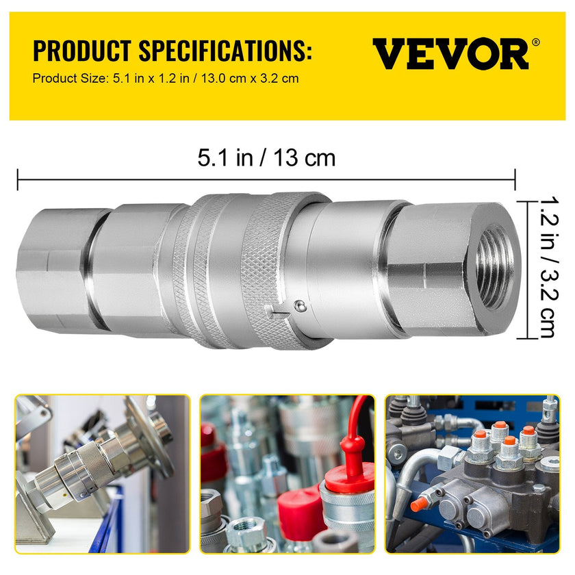 VEVOR Hydraulic Coupler 1/2 Body with 1/2