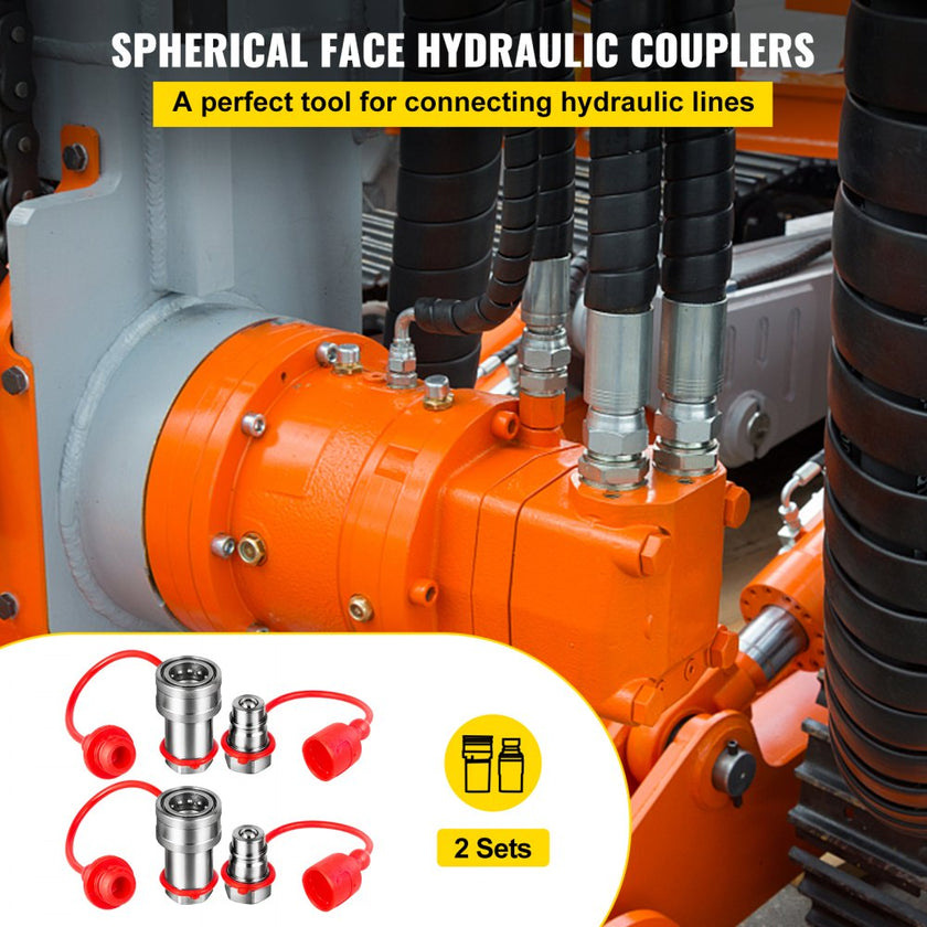 VEVOR Spherical Face Hydraulic Couplers 3/8