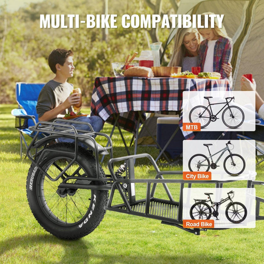 VEVOR Bike Cargo Trailer, 70 lbs Load Capacity, Heavy-Duty Bicycle Wagon Cart, Compact Storage & Quick Release Structure with Universal Hitch, 20