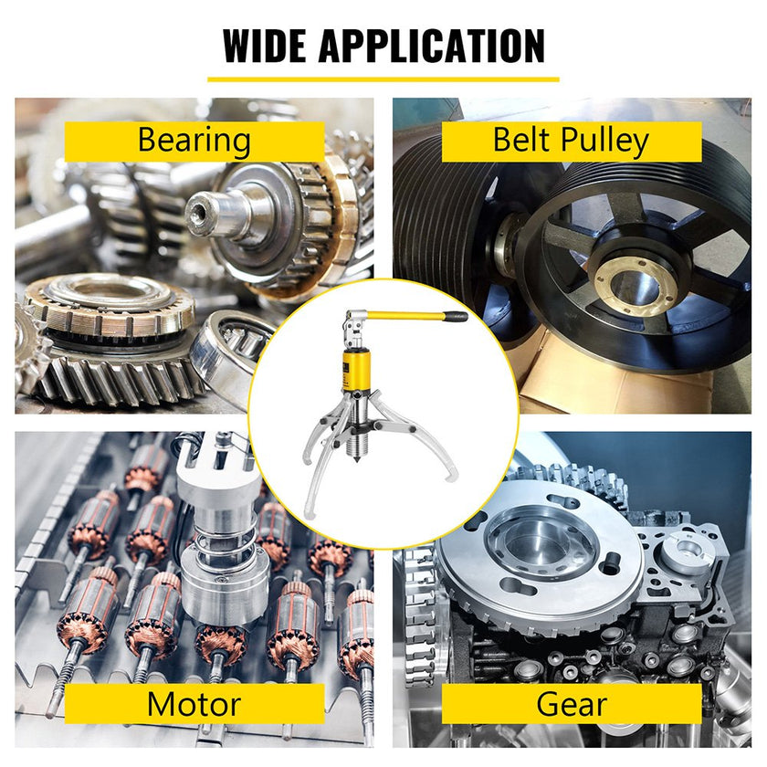VEVOR 15 Ton Hydraulic Gear Puller Adjustable 3 Jaws Wheel Bearing Pulling Separator 3 in 1 Pump Oil Tube Drawing Machine Wheel Bearing Hub Removal Tool w/Case
