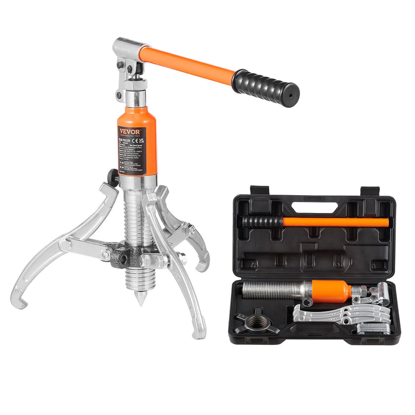 VEVOR Hydraulic Gear Puller, 5 Ton Max Capacity Wheel Bearing Pulling Separator, 2 or 3 Jaws Puller, Vertically and Horizontally, 8