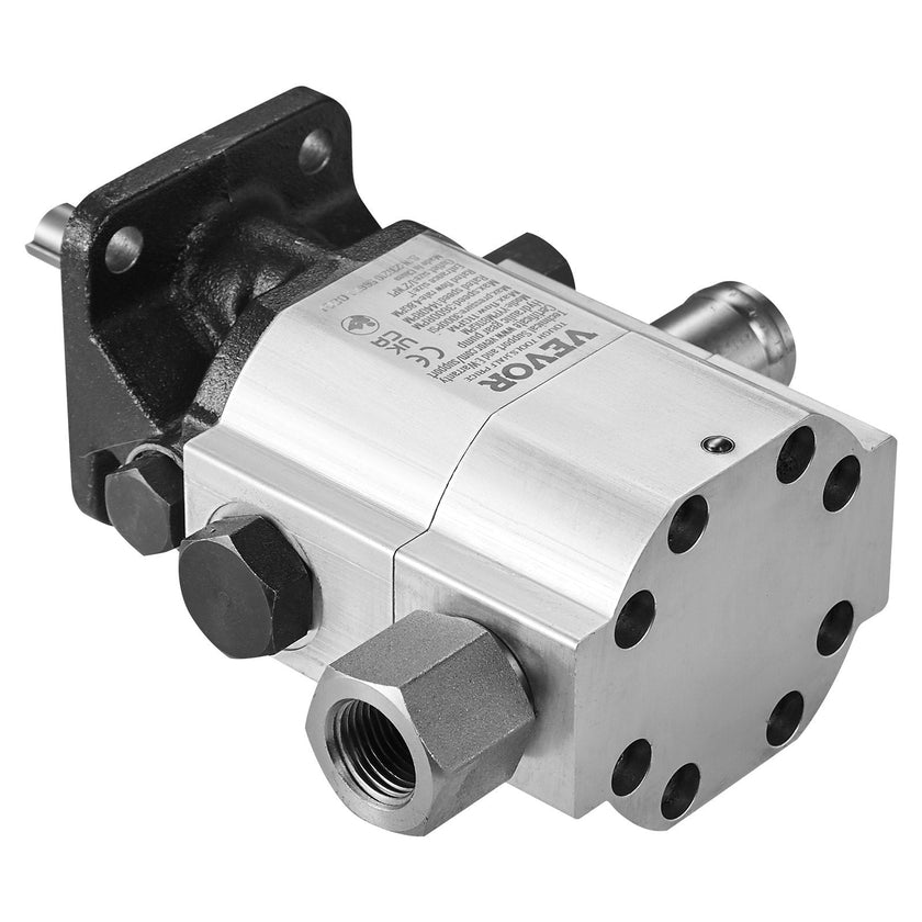 VEVOR Hydraulic Log Splitter Pump, 11GPM, 2 Stage 3000PSI Wood Log Splitter Pump, 1'' Inlet 1/2'' NPT Outlet 3600 RPM Aluminum Hydraulic Gear Pump, for Small Engine Mounting Log Splitters Snowplow