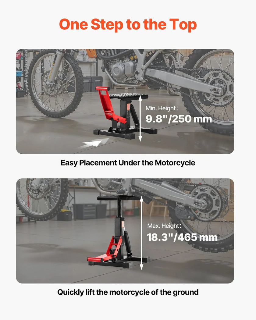 VEVOR Dirt Bike Lift Stand 440 LBS Adjustable Hydraulic Motorcycle Lift Jack