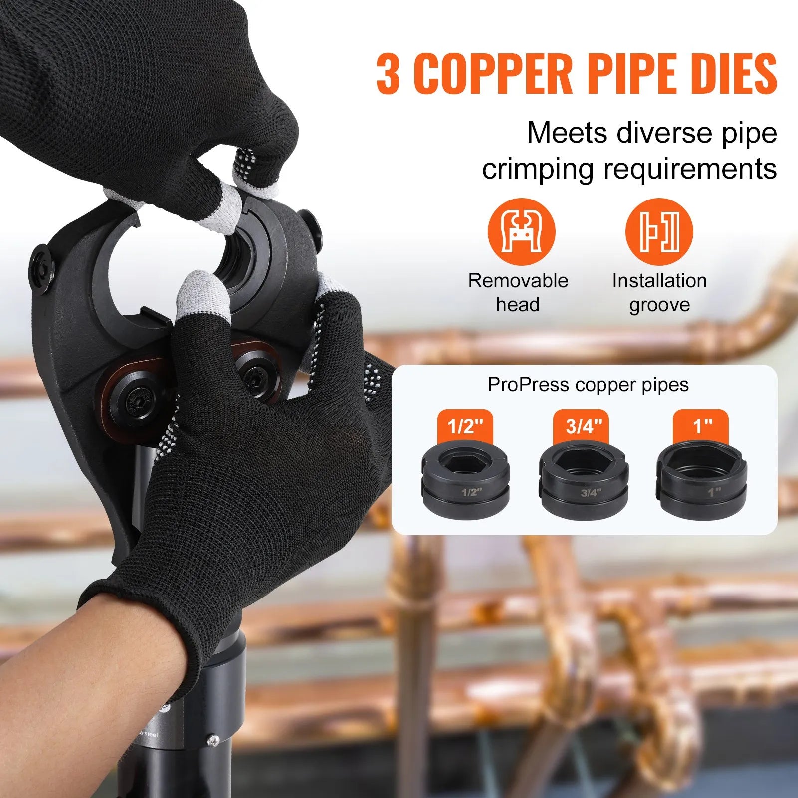 VEVOR Copper Tube Fittings Crimping Tool with 1/2