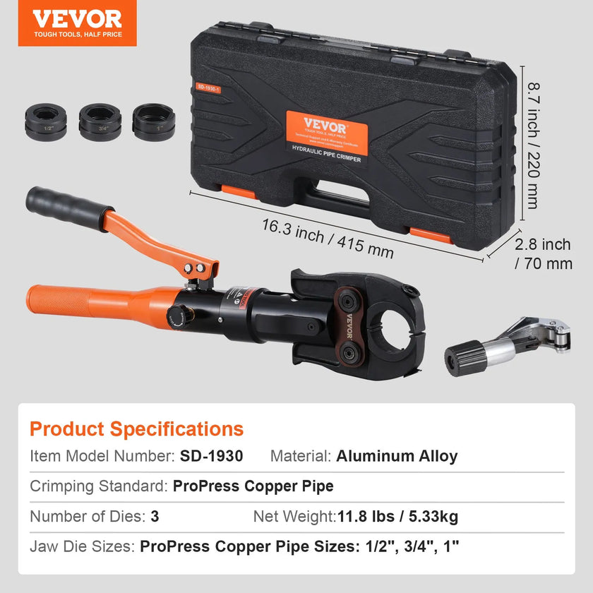 VEVOR Copper Tube Fittings Crimping Tool with 1/2