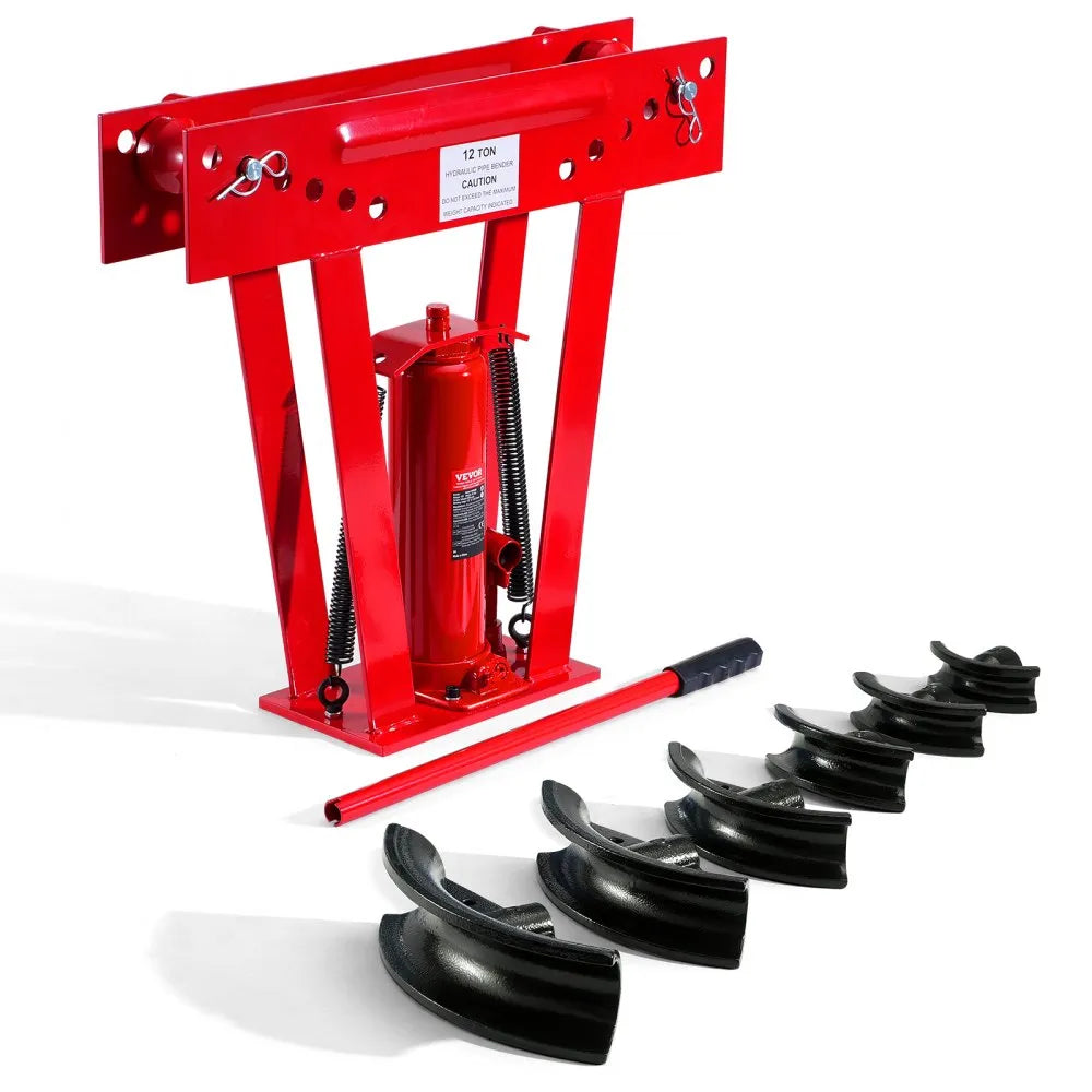 VEVOR Hydraulic Pipe Bender, 12 Ton Manual Pipe Bending Tool with 6 Dies