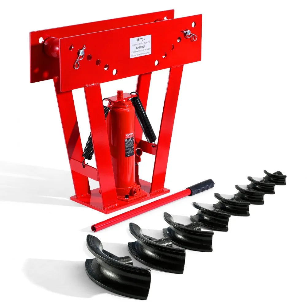VEVOR Hydraulic Pipe Bender, 16 Ton Manual Pipe Bending Tool with 8 Dies