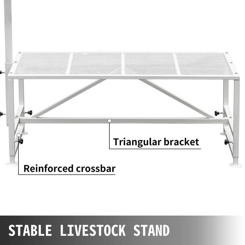 VEVOR Livestock Stand, 51x23 inches Trimming Stand with Straight Head Piece, Goat Trimming Stand Metal Frame Sheep Shearing Stand Livestock Trimming Stands for Sheep, Goats, and Other Livestock