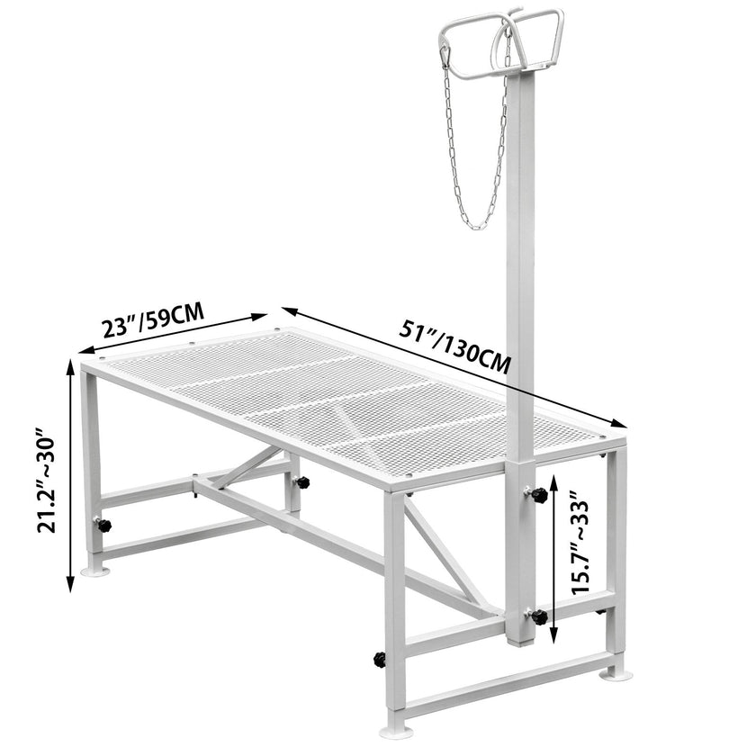 VEVOR Livestock Stand, 51x23 inches Trimming Stand with Straight Head Piece, Goat Trimming Stand Metal Frame Sheep Shearing Stand Livestock Trimming Stands for Sheep, Goats, and Other Livestock