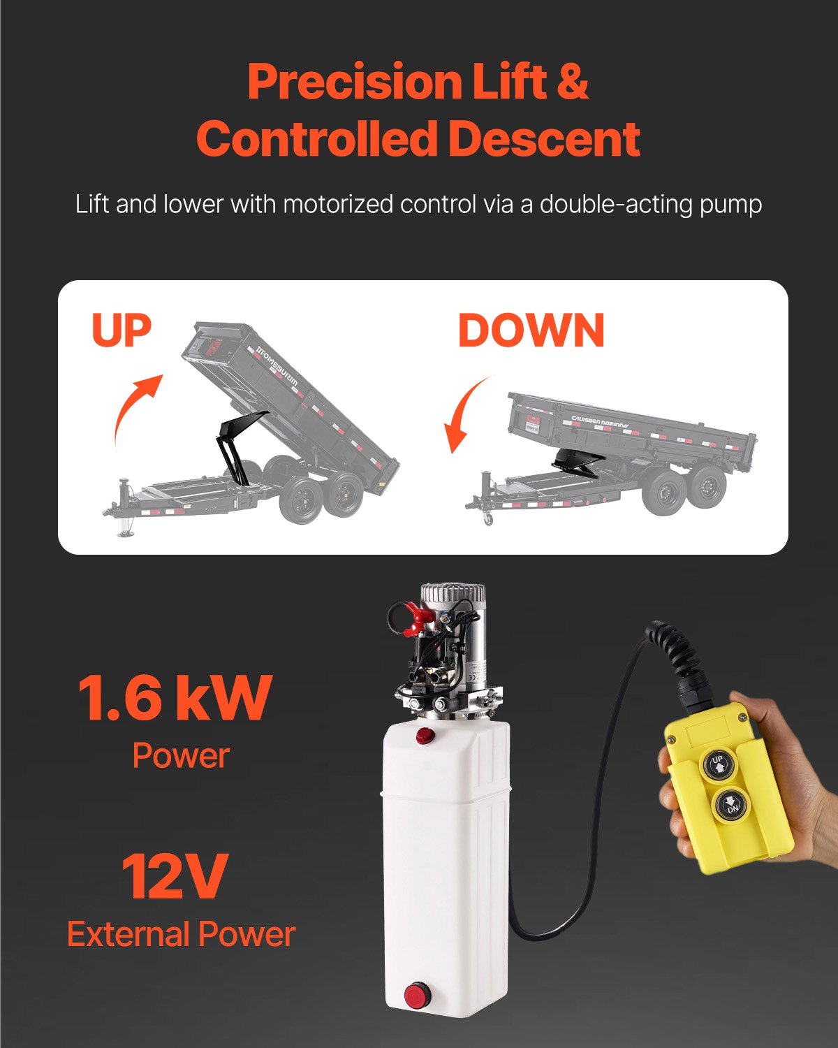 VEVOR Hydraulic Scissor Hoist Kit 8 T Hydraulic Dump Lift Kit for Dump Trailers