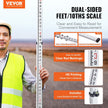 VEVOR Measuring Rod 14-Feet/10ths 6 Sections Telescopic Grade Rod 1/10 ft w/ Bag