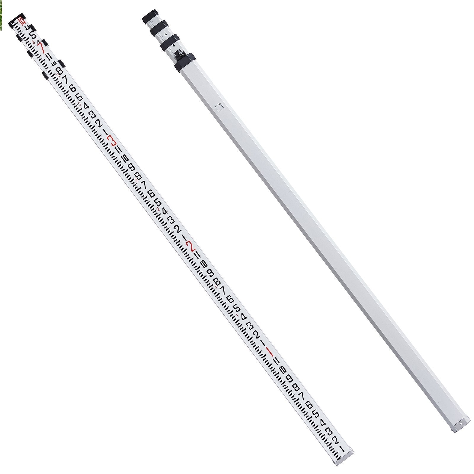 VEVOR Measuring Rod 14-Feet/8ths 4 Sections Telescopic Grade Rod 1/8in w/ Bag